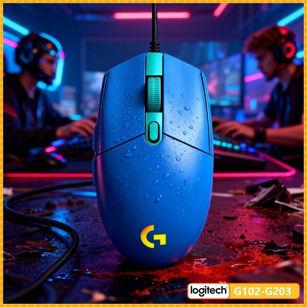 Logitech Mouse G203 - เมาส์ Logitech G203, เมาส์เกมมิ่งแบบมีสาย USB, เซ็นเซอร์ออปติคอล,