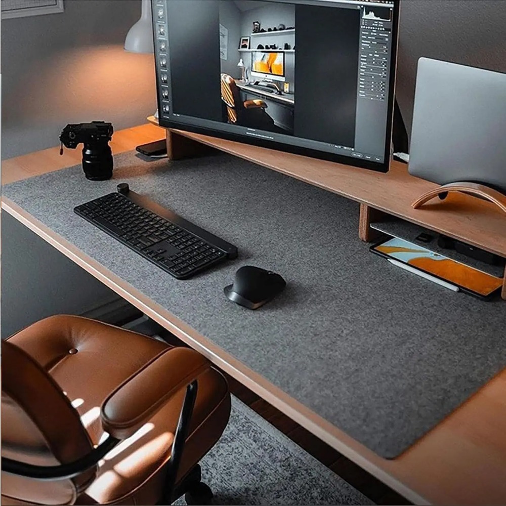 Esports Gaming Desk - แผ่นรองโต๊ะทำงาน แผ่นรองคอมพิวเตอร์สำหรับโต๊ะทำงาน (31.5x15.7 นิ้ว) แผ่นรองเมาส์และคีย์บอร์ดขนาดใหญ่ ทำจากผ้าสักหลาด