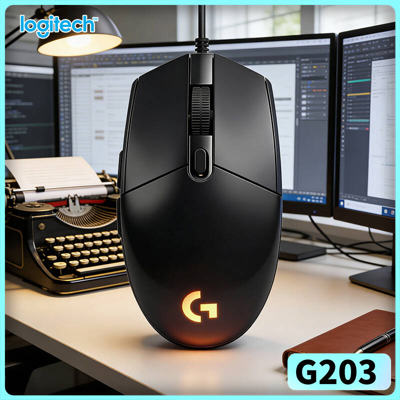 Logitech Mouse G203 - เมาส์เกมมิ่ง Logitech G203 LIGHTSYNC เซ็นเซอร์ 8000