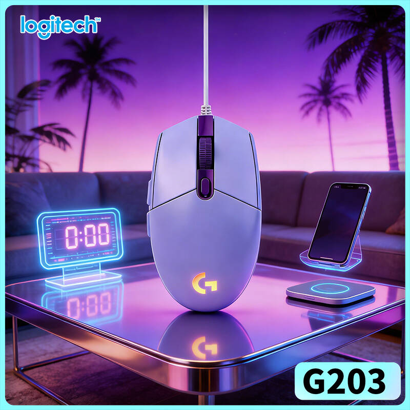 Logitech Mouse G203 - เมาส์เกมมิ่งแบบมีสาย Logitech G203 Prodigy ความละเอียด 200-8000
