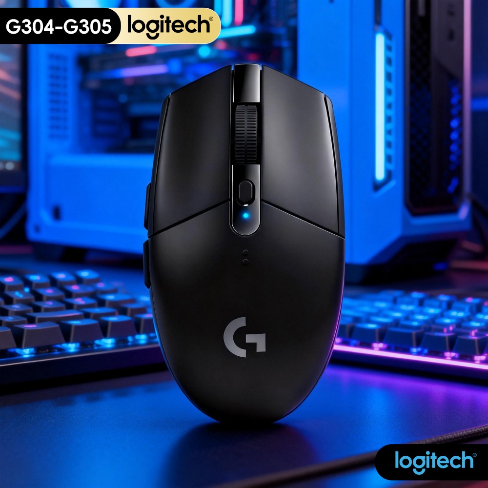 Logitech Mouse G203 - เมาส์ไร้สาย Logitech G304 เทคโนโลยี LIGHTSPEED เซ็นเซอร์