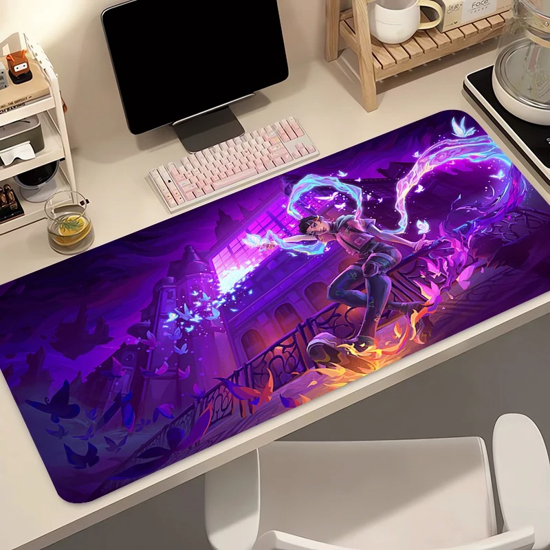 Esports Gaming Mice - แผ่นรองเมาส์เกมเมอร์คอมพิวเตอร์อะนิเมะพีซี วาโลแรนท์ โคลฟแผ่นรองเมาส์ วาร์มิโล บัตเตอร์ฟลาย โลโก้แผ่นรองคีย์บอร์ดอุปกรณ์เสริมสำหรับเล่นเกมแผ่นรองเม้าส์ตั้งโต๊ะ