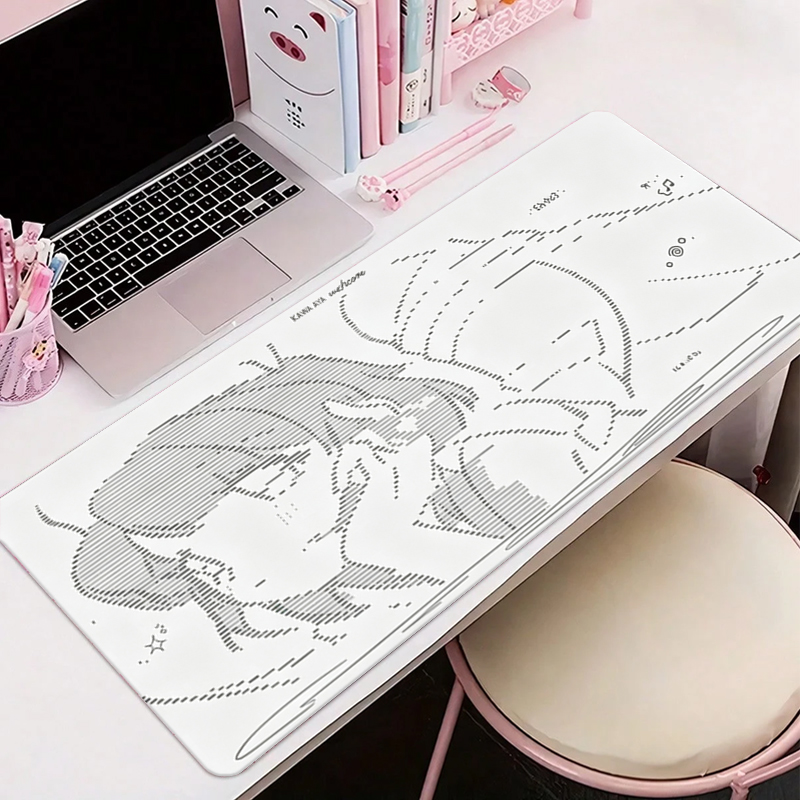 Esports Gaming Desk - แผ่นรองเมาส์หนังลายการ์ตูนอนิเมะสาวน้อย Y2k น่ารัก ขนาดใหญ่ สำหรับคีย์บอร์ดคอมพิวเตอร์ แผ่นรองโต๊ะหนัง