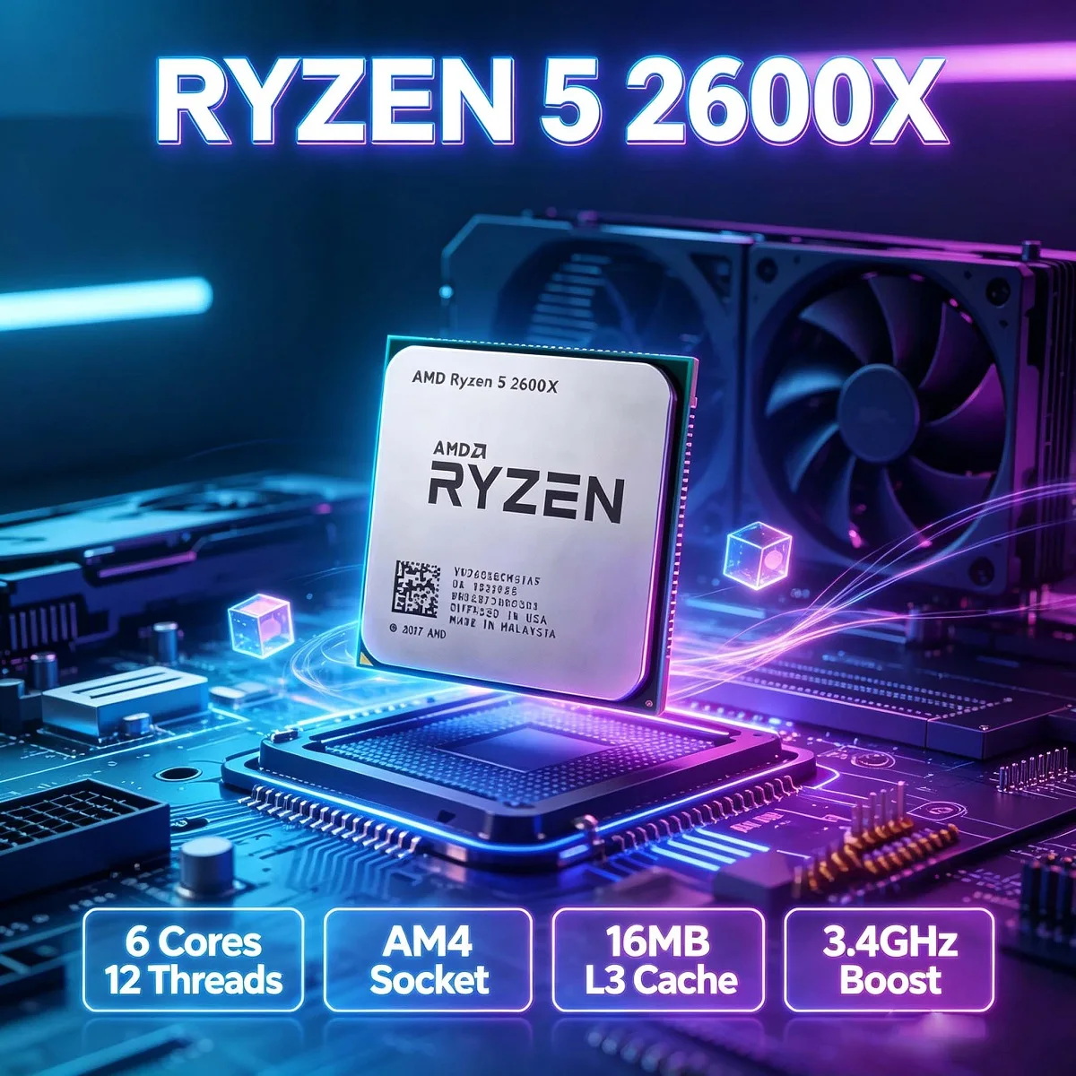 AMD Ryzen 5 2600X CPU AM4 12nm - Amd Cpu Ryzen 5 บทวิจารณ์และราคา