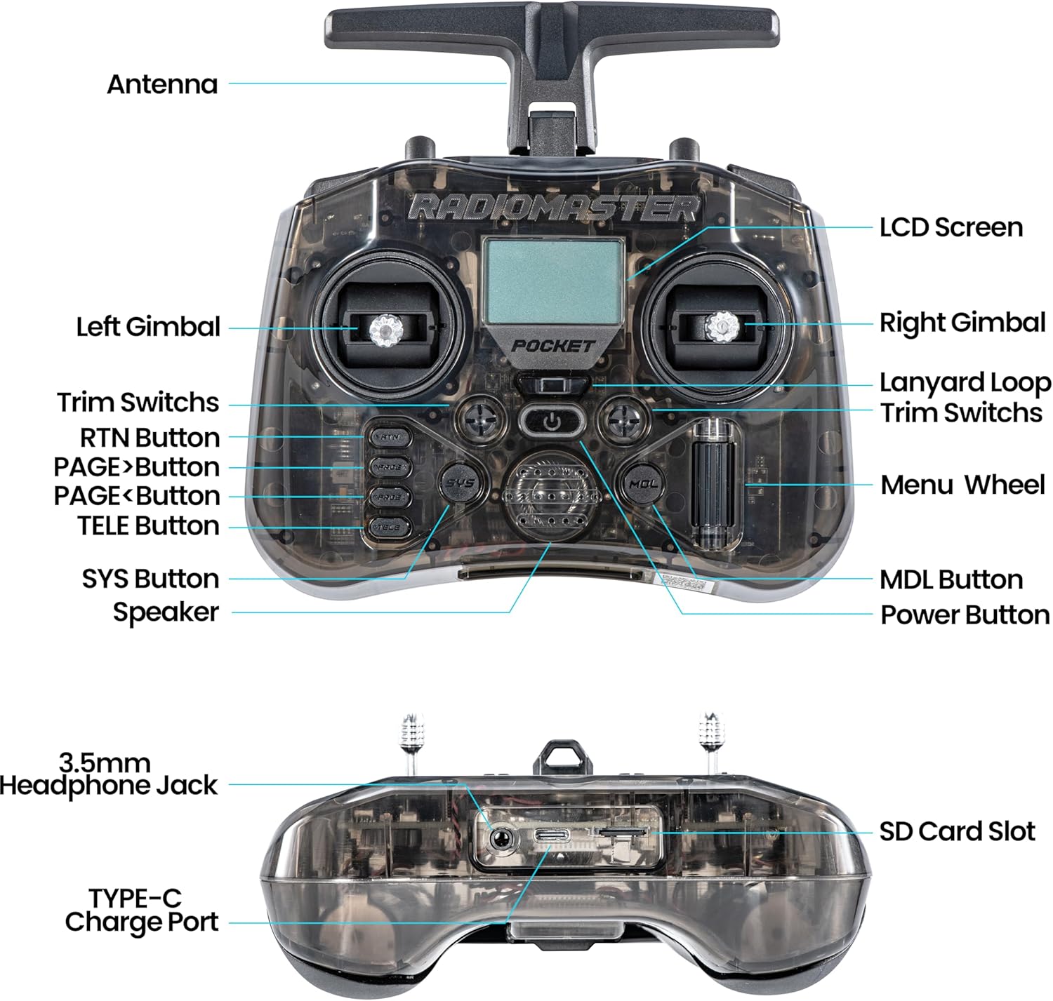 วิทยุบังคับ RadioMaster POCKET - Controller Analog Stick บทวิจารณ์และราคา