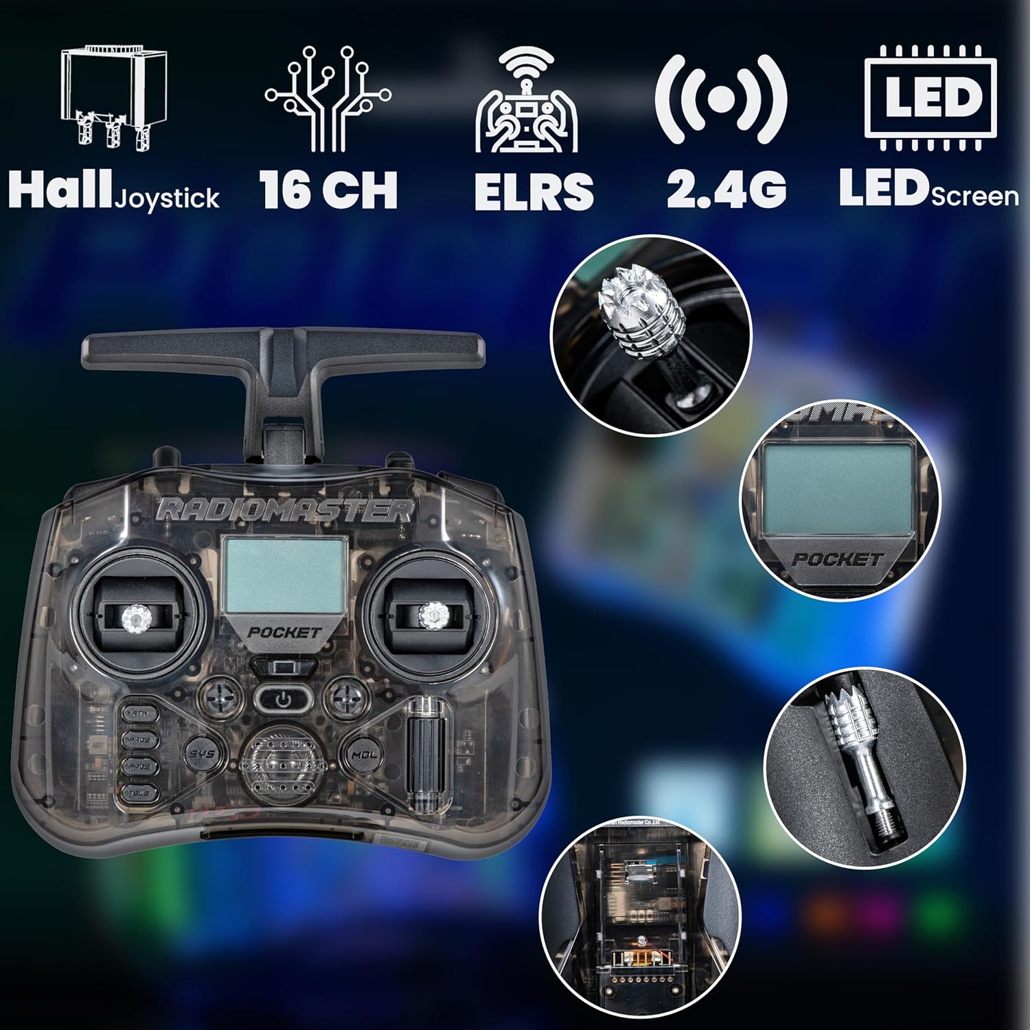 วิทยุบังคับ RadioMaster POCKET - Controller Analog Stick บทวิจารณ์และราคา