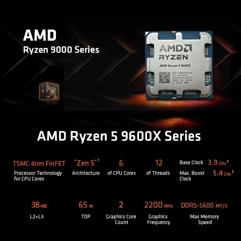 ซีพียู AMD Ryzen 5 9600X ความเ - Amd Cpu Ryzen 5 บทวิจารณ์และราคา