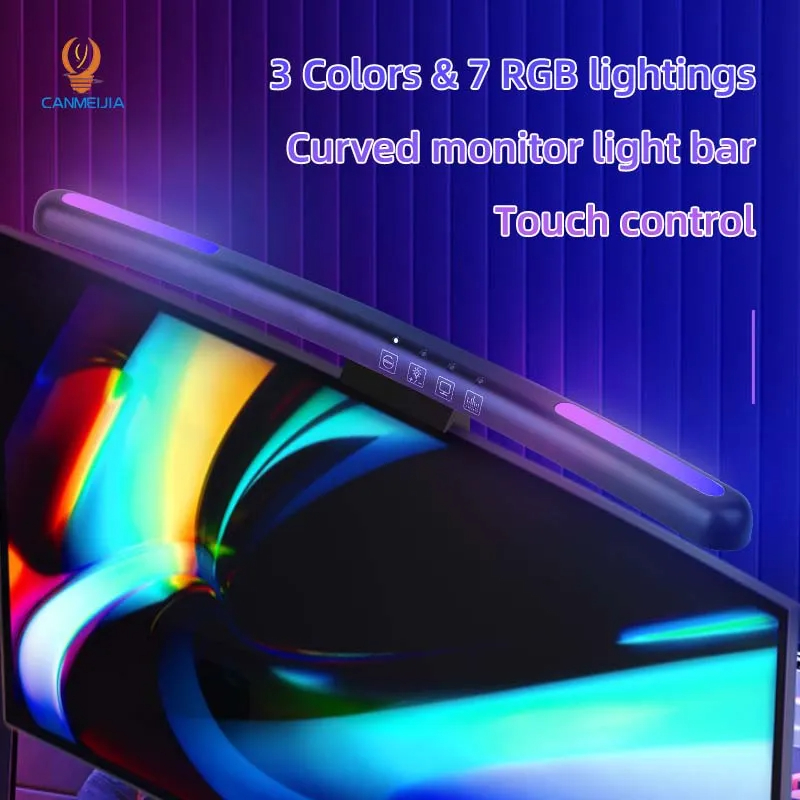 โคมไฟหน้าจอแอลอีดีโค้ง USB RGB - Esports Gaming Pc บทวิจารณ์และราคา